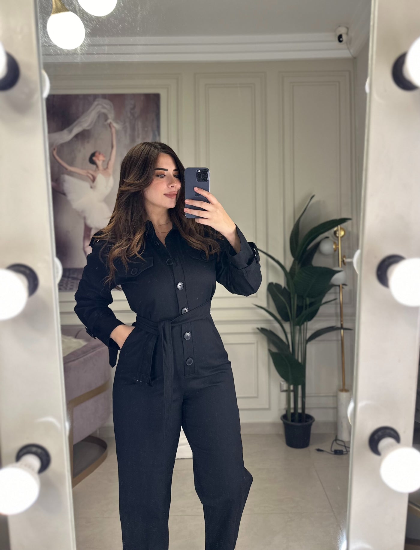 Scarlett Buttoned Jumpsuit - Black