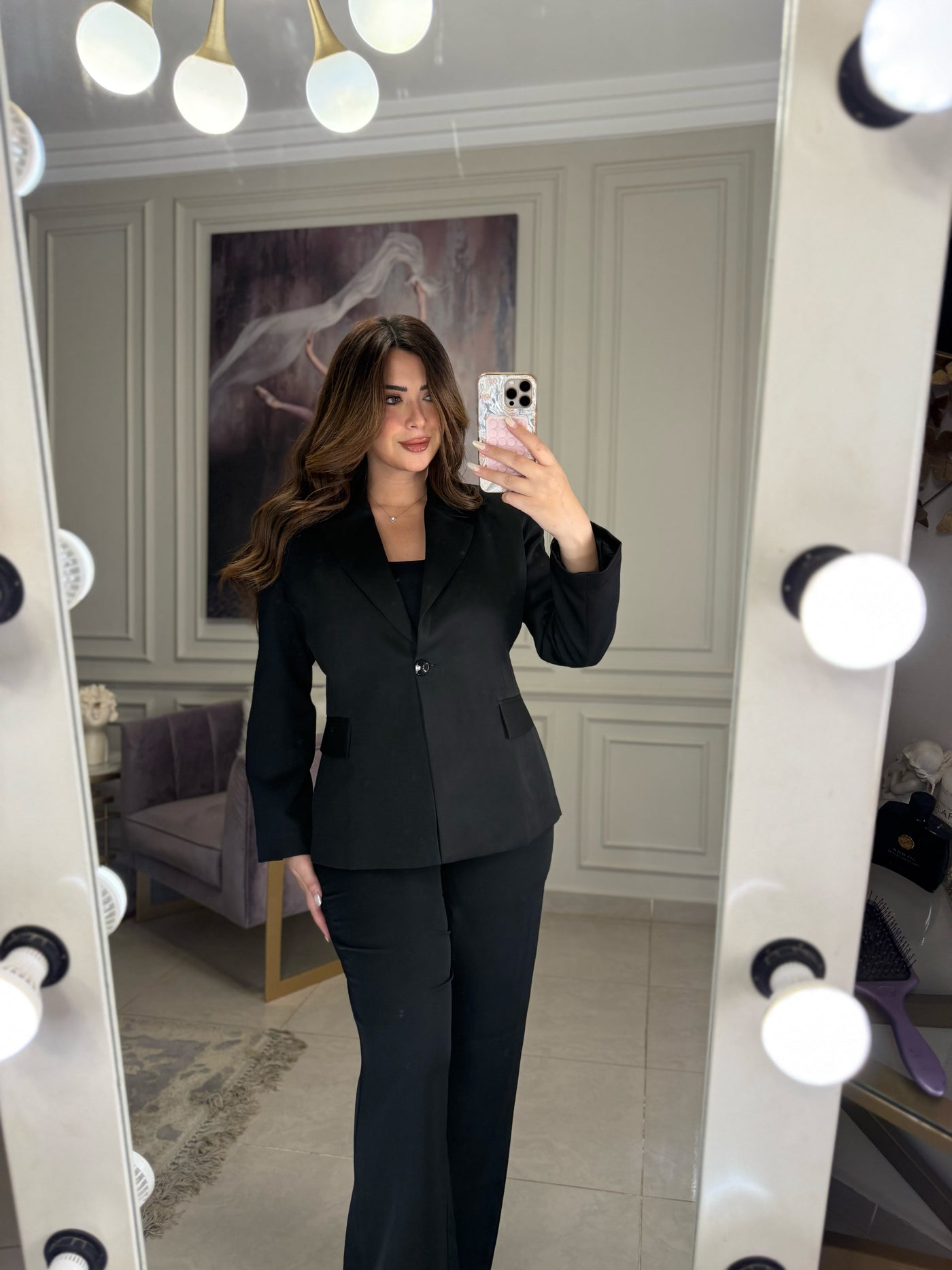 CEO Vibes Fitted Blazer Pants Set - Black