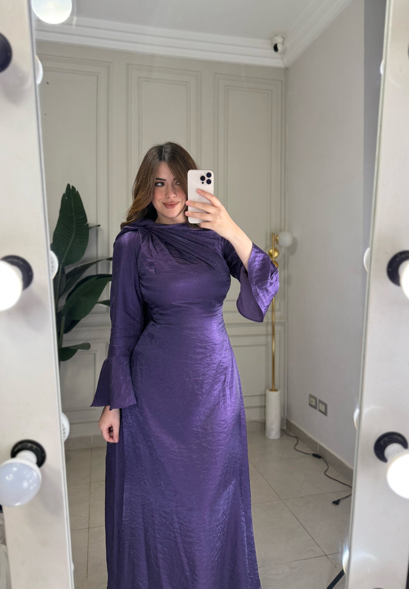 Royal Princess Shimmer Dress - Purple