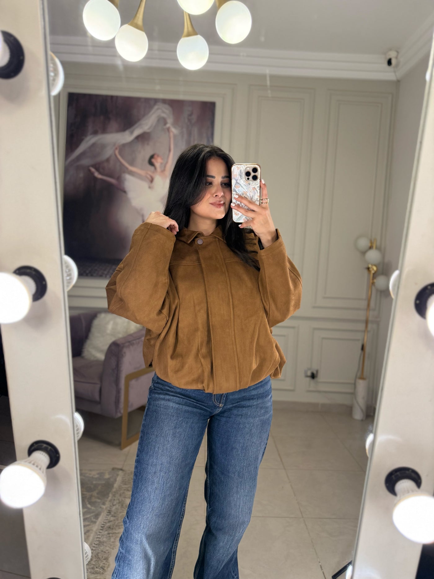 Hot Trend Suede Jacket - Brown