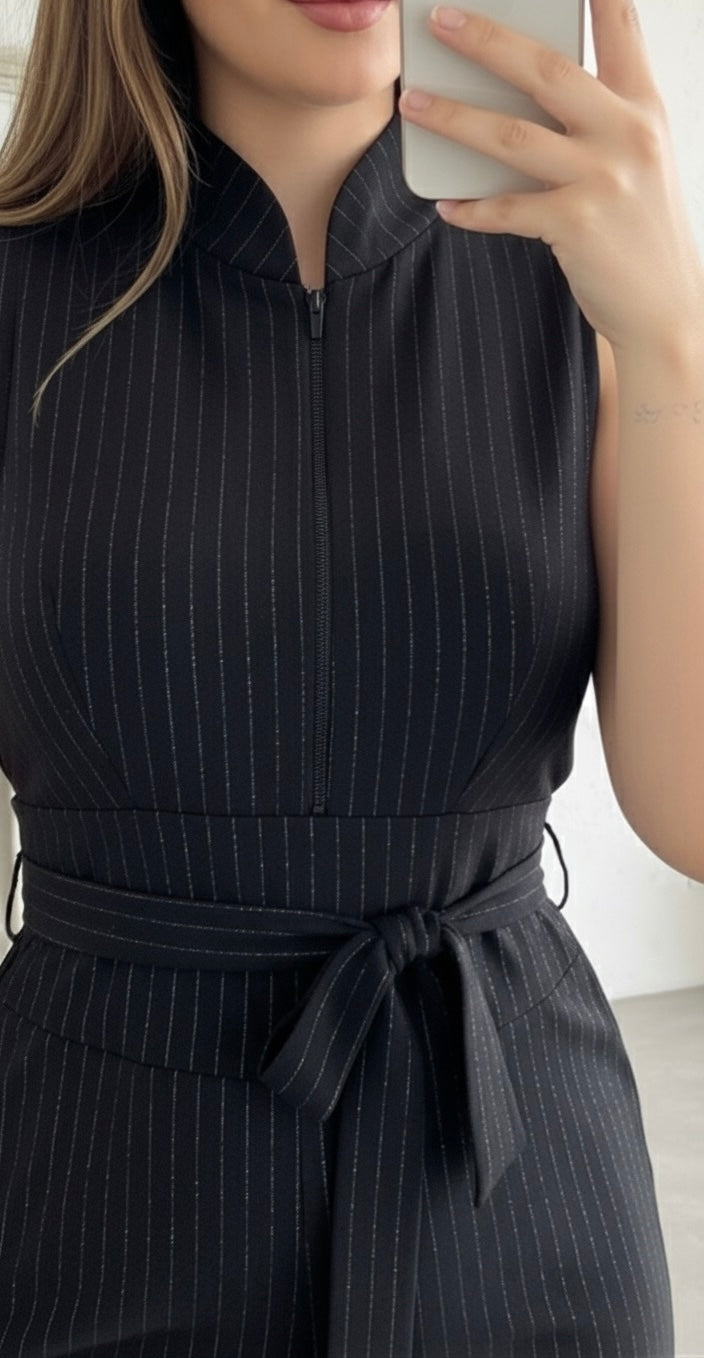 Mademoiselle Jumpsuit - Shiny Black