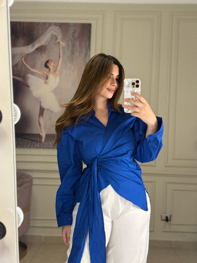 All I Want Wrap Blouse - Royal Blue