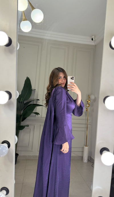 Royal Princess Shimmer Dress - Purple