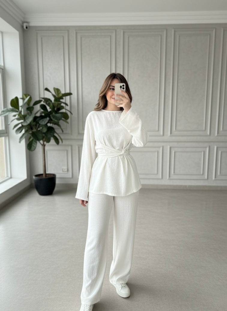 No Filter Linen Pants-Offwhite