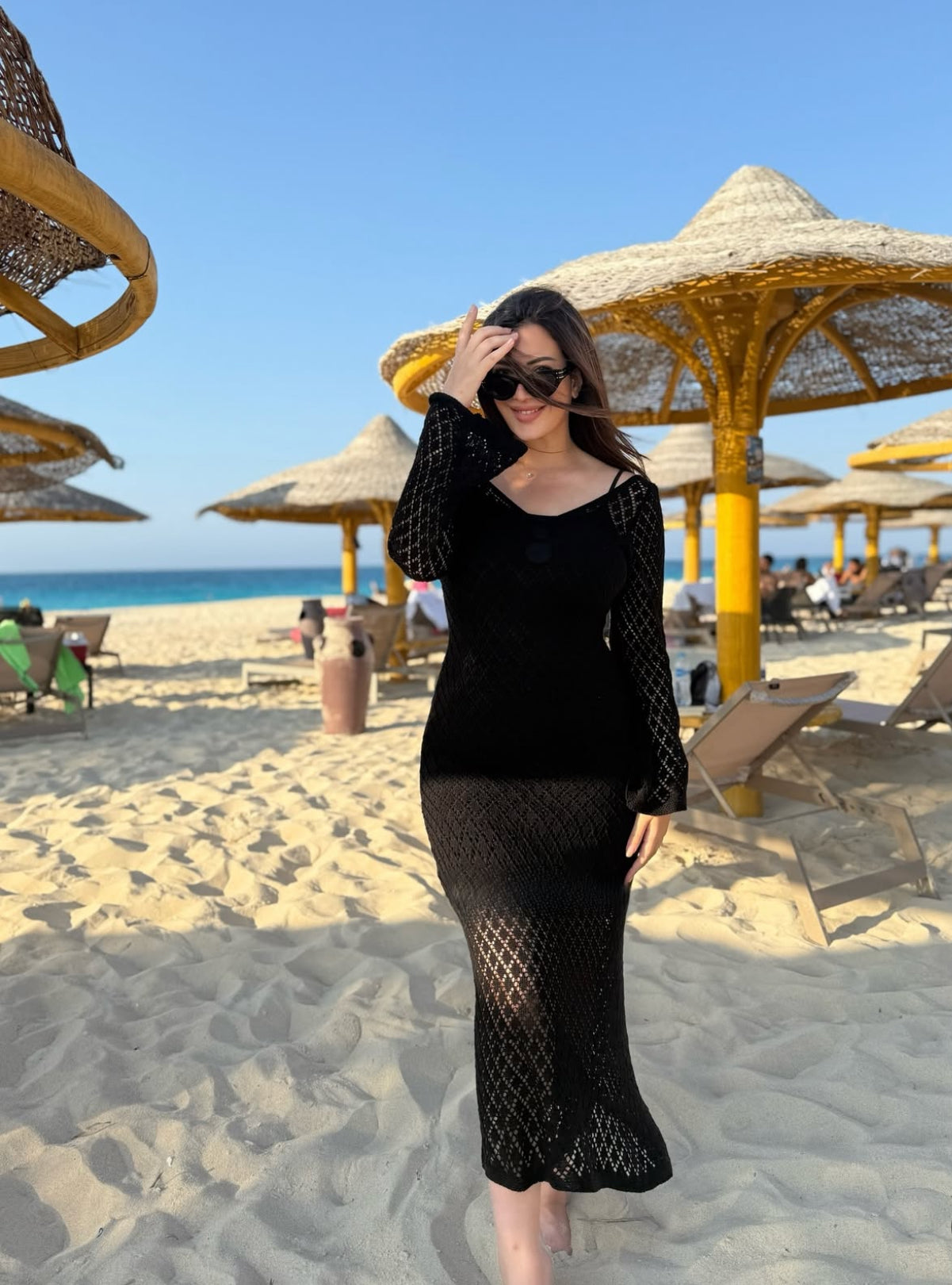 Slay Queen Crochet Dress - Black
