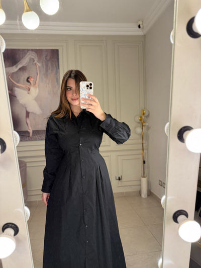 Too Pretty For You Shirt Dress - Black