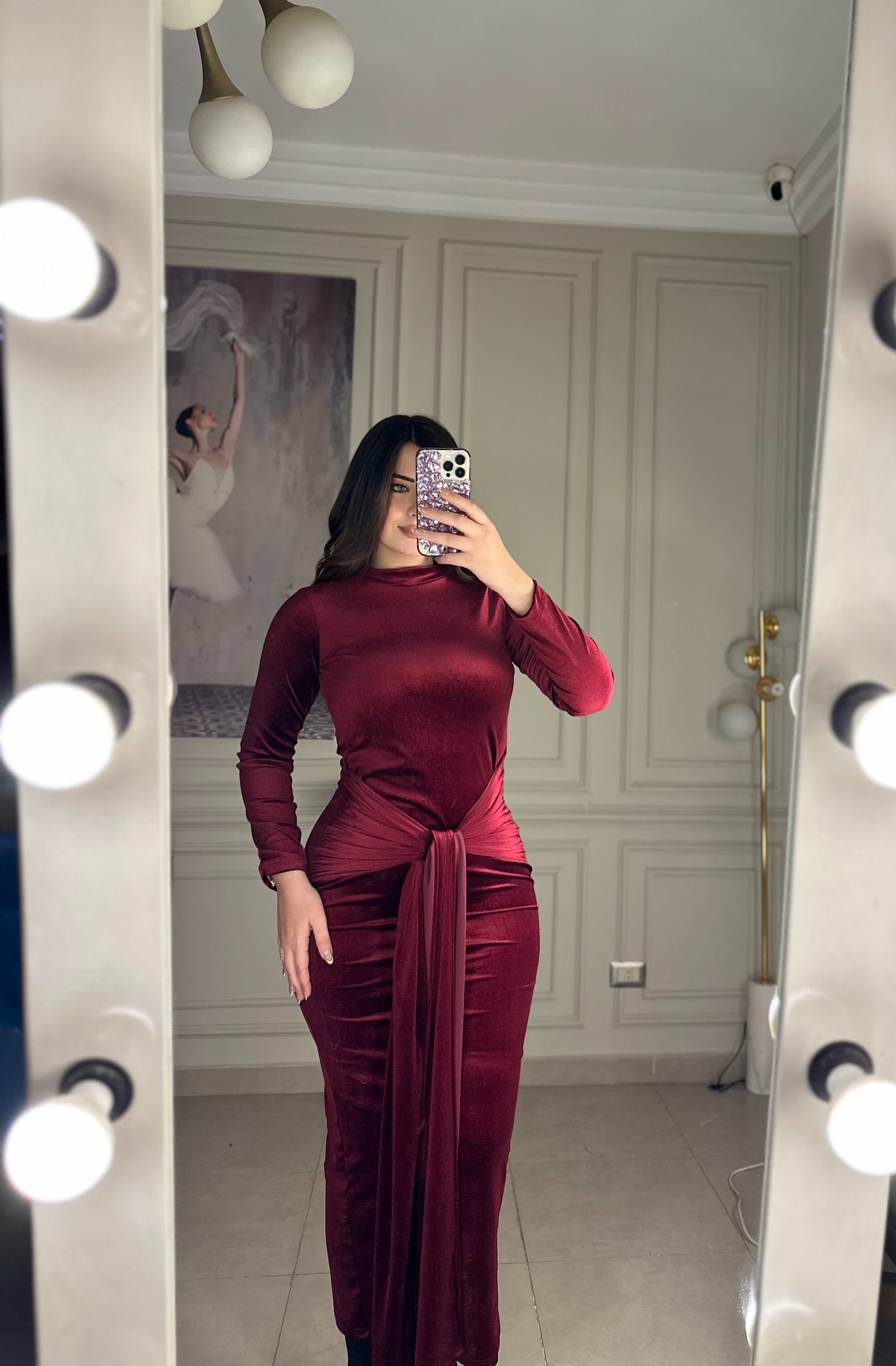 Not Your Average Velvet Multiway Dress-Burgundy