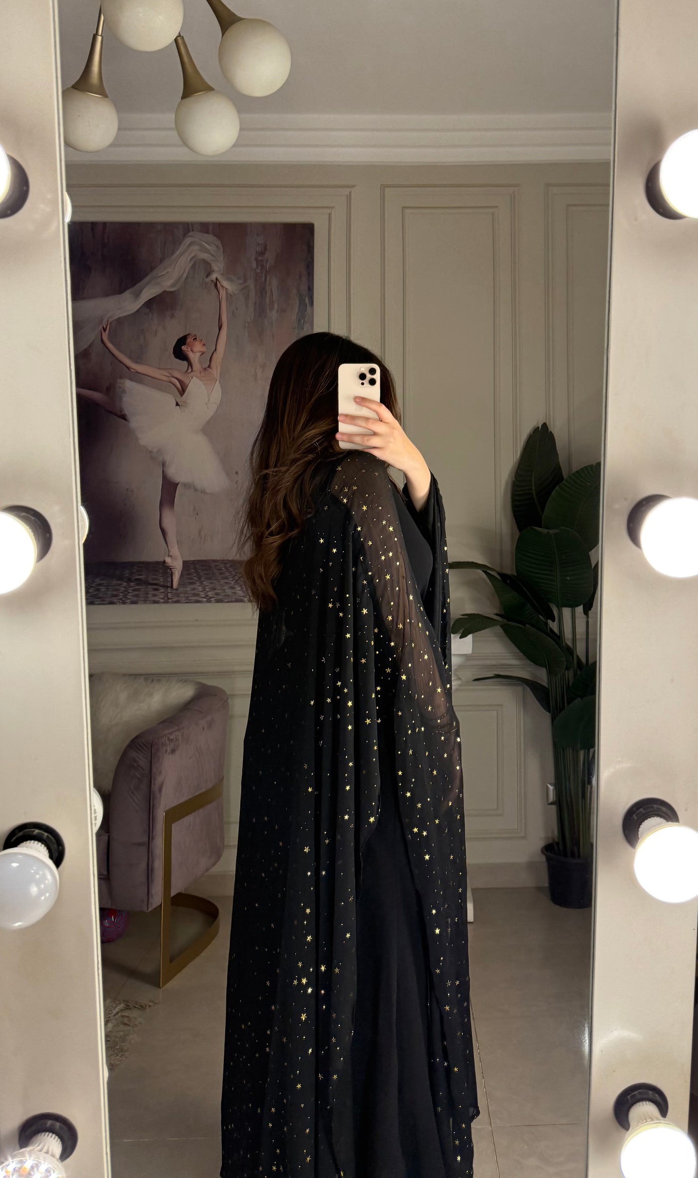 Stars Queen Belted Dress-Black