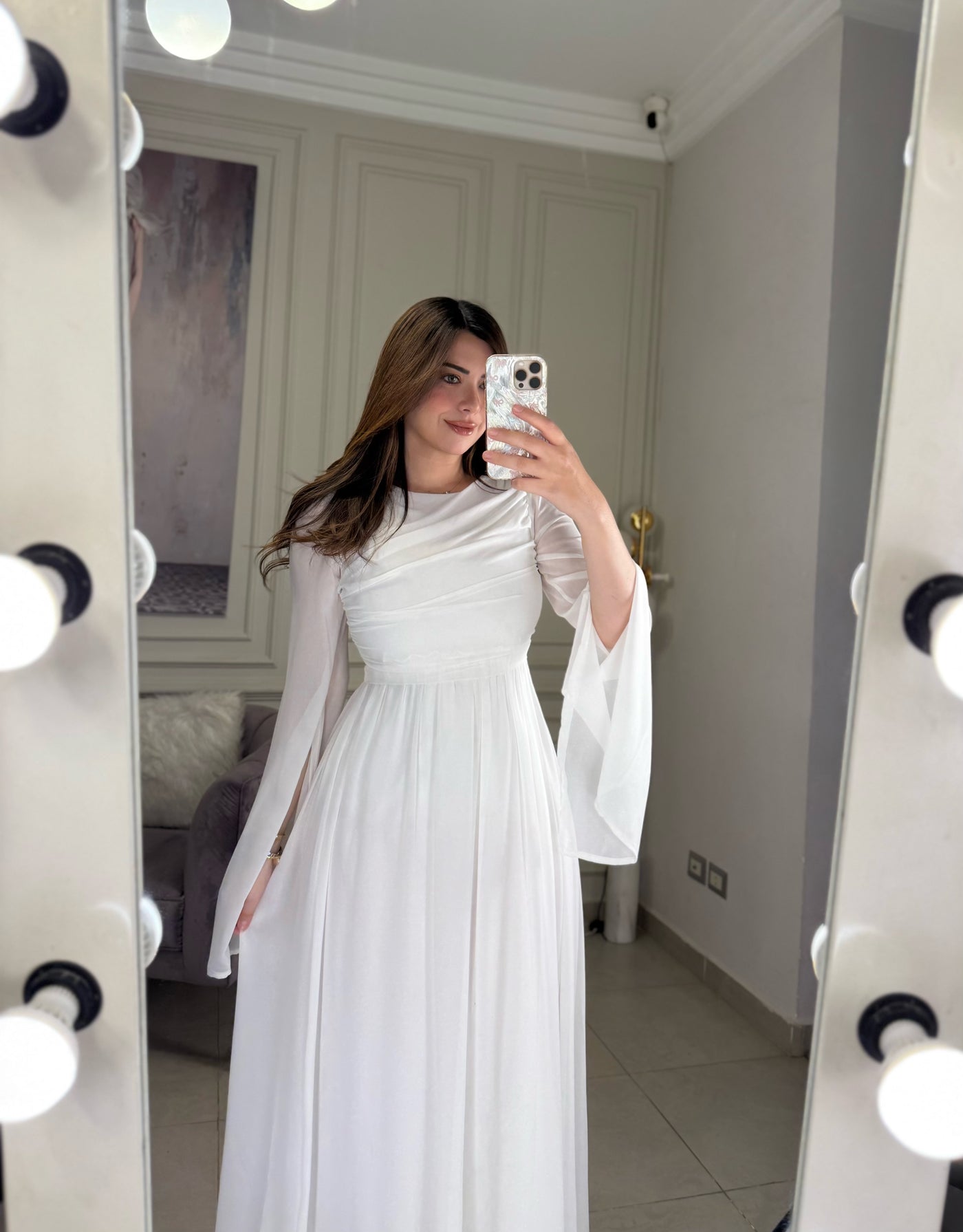 Doll Girl Chiffon Dress - Offwhite