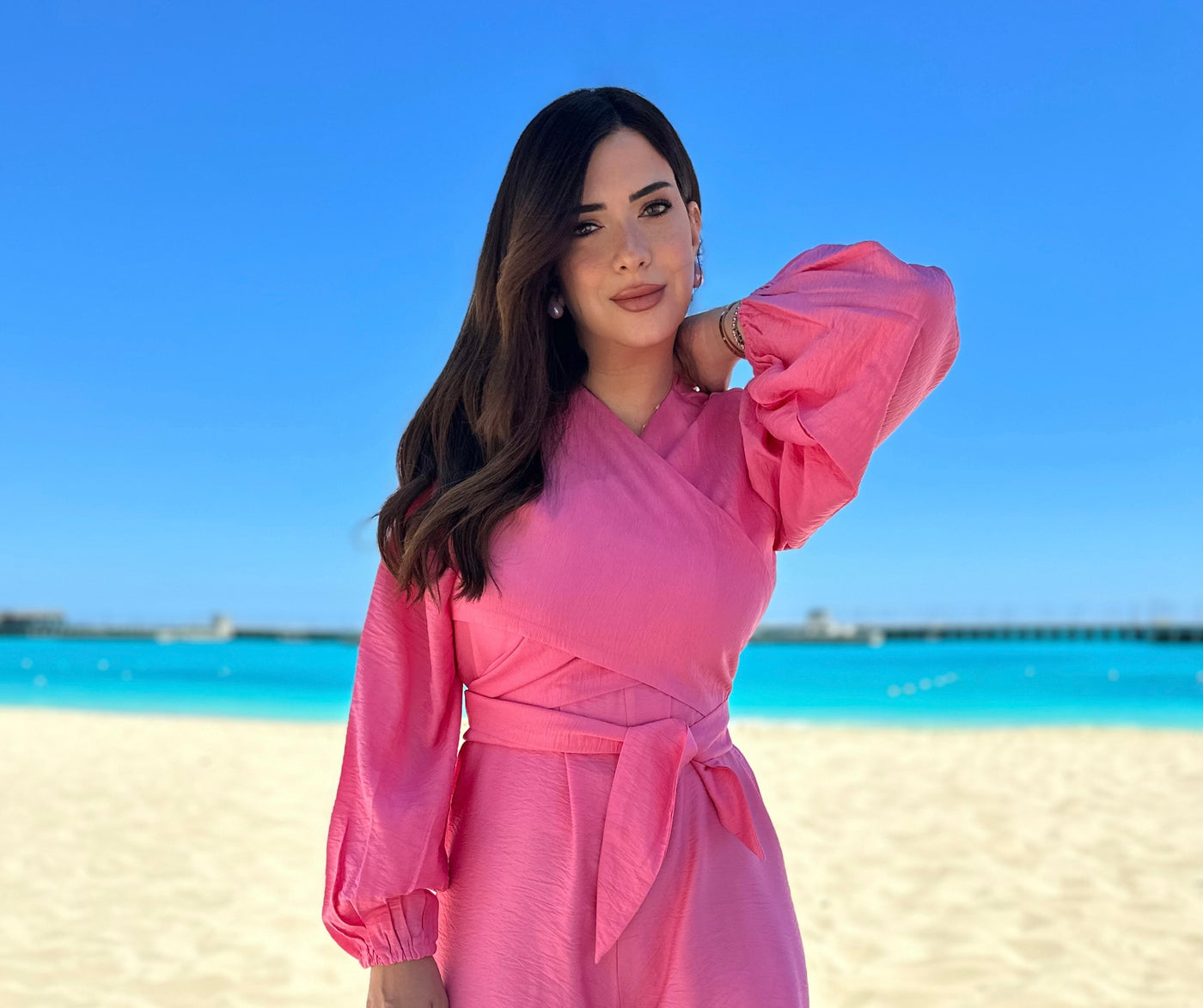 Cute Girl Wrap Top - Pink