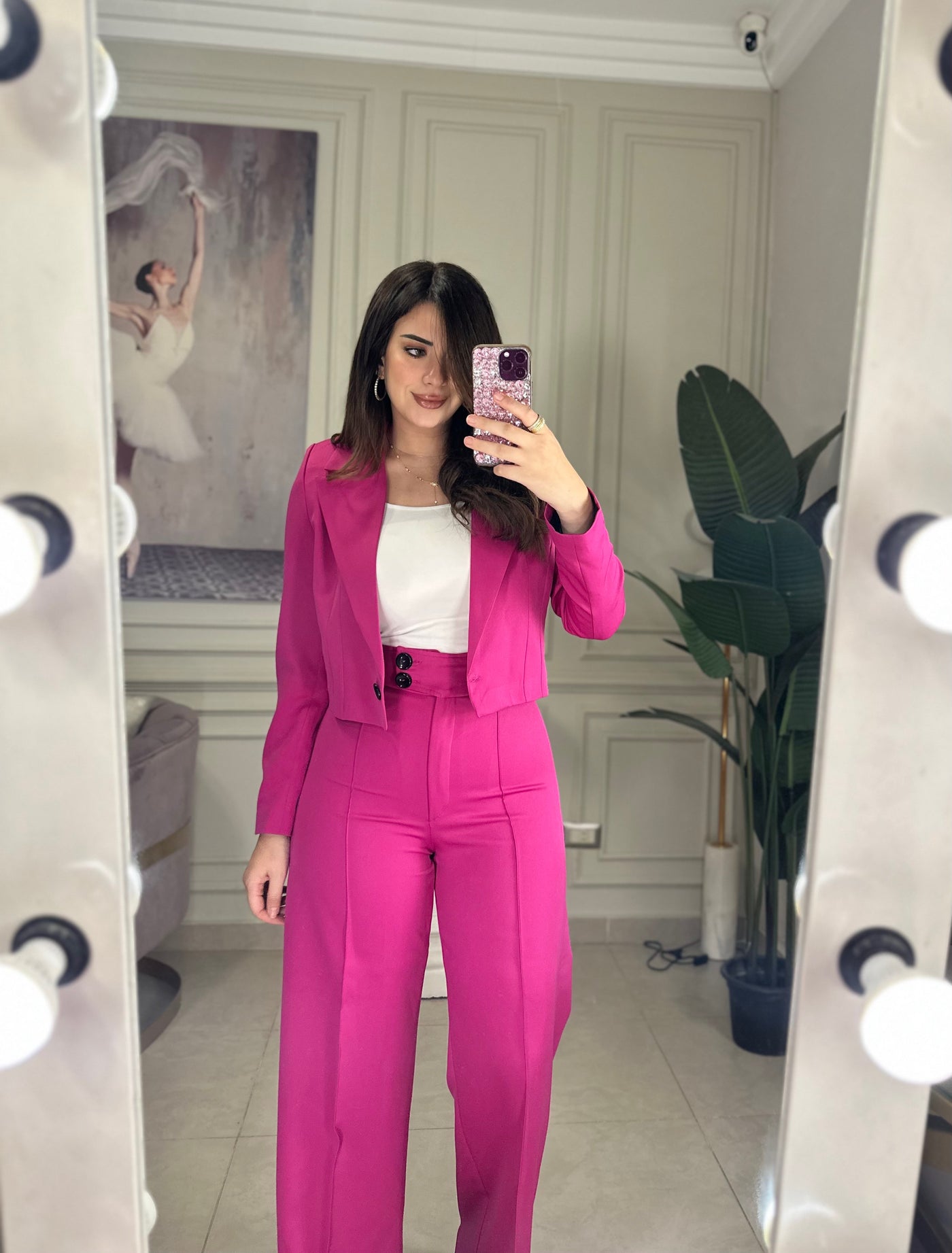 Rich Baby Cropped Blazer - Fuchsia