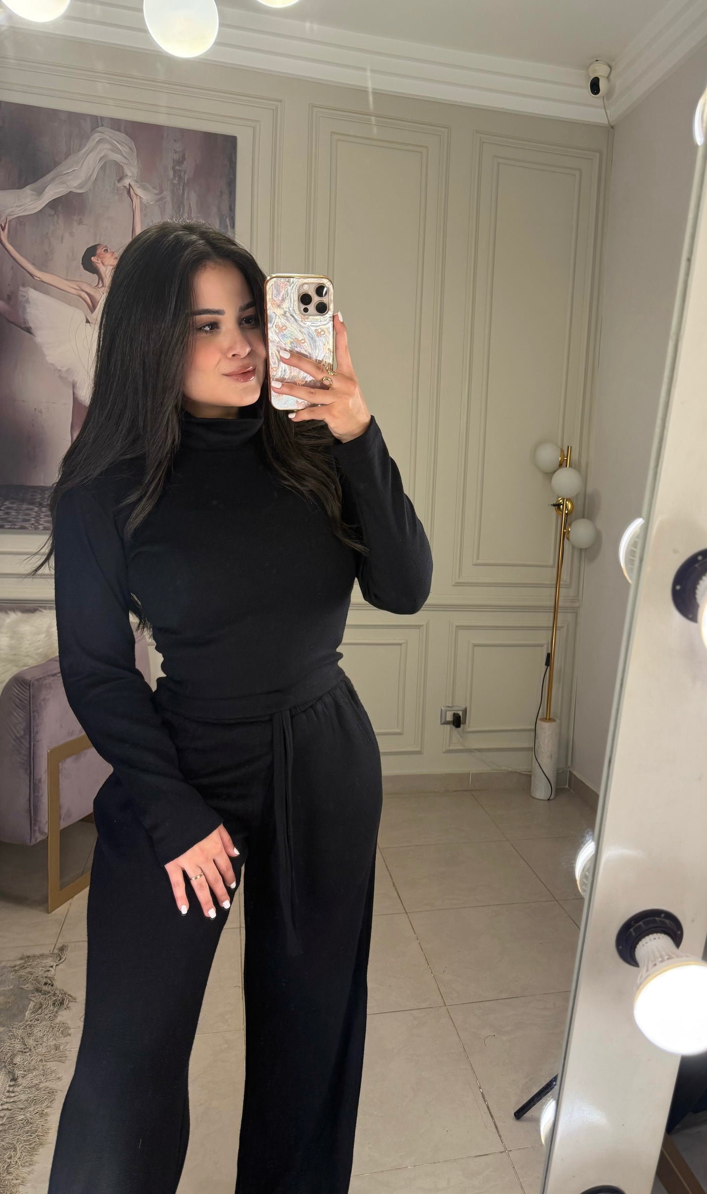 Pillow Talk Cozy Knit Long Sleeves Top - Black