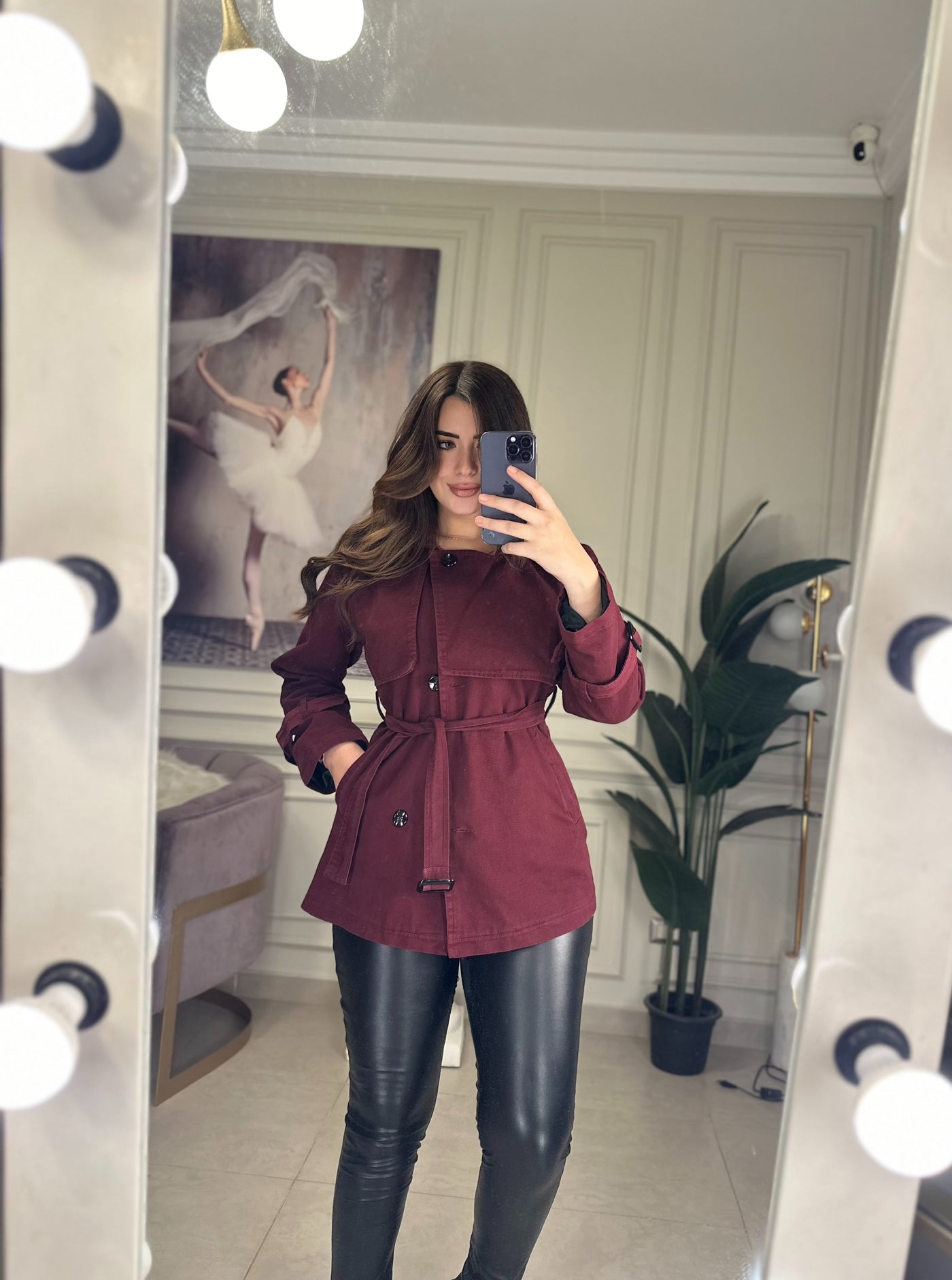 Sydney Trench Jacket - Burgundy