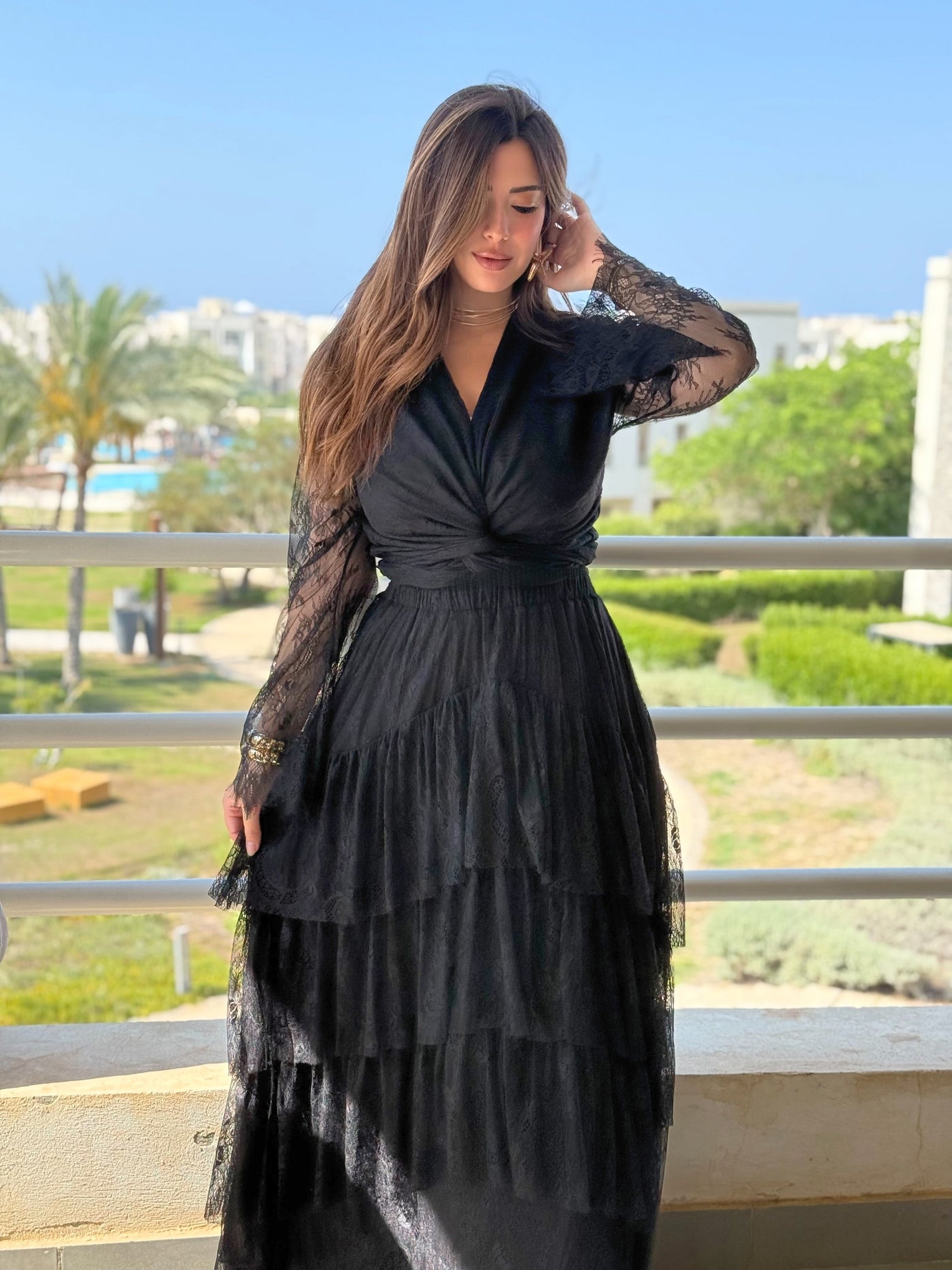 Boho Goddess Lace Skirt Set - Black