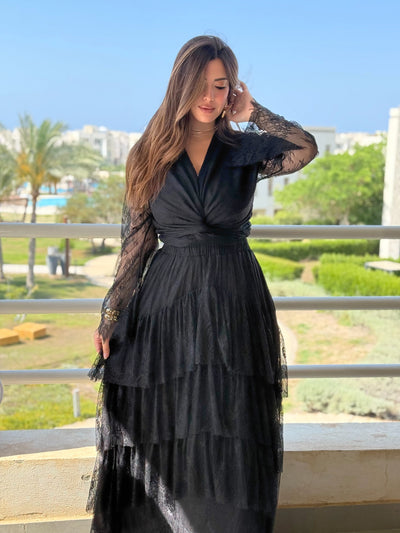 Boho Goddess Lace Skirt Set - Black