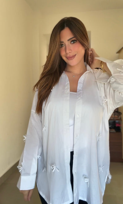 Cute Bow Shirt - White