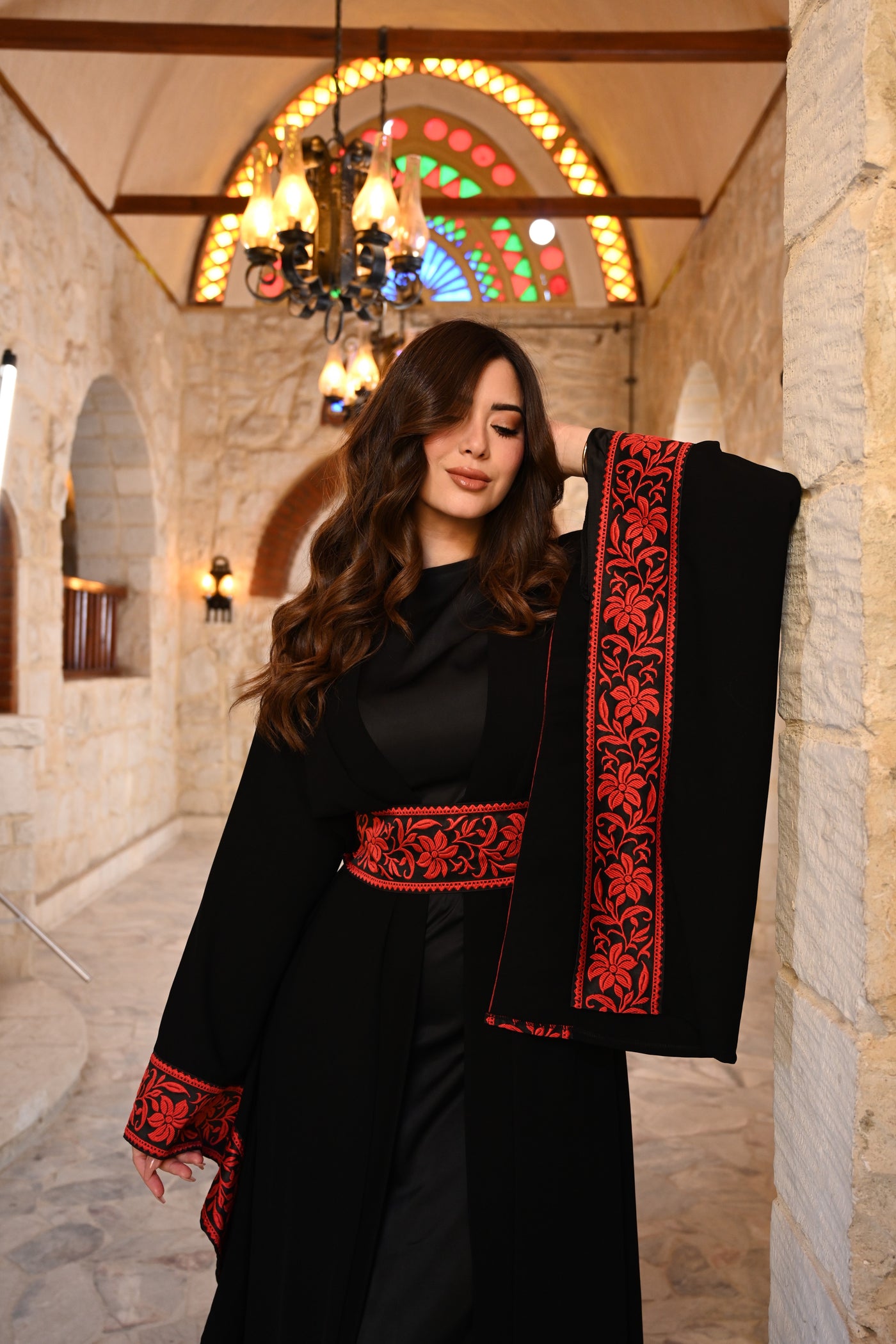 Zahra Long Sleeves Belted Kaftan