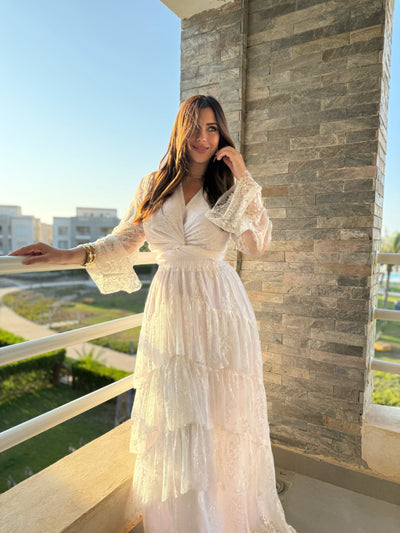 Boho Goddess Lace Skirt Set - White