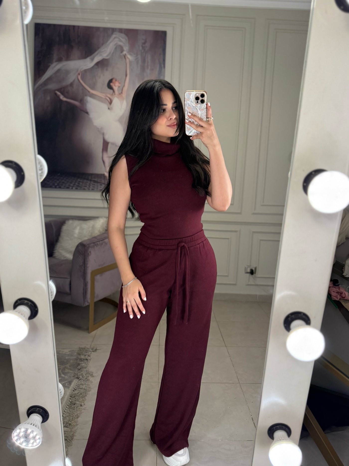 Pillow Talk Cozy Knit Sleeveless Top - Burgundy