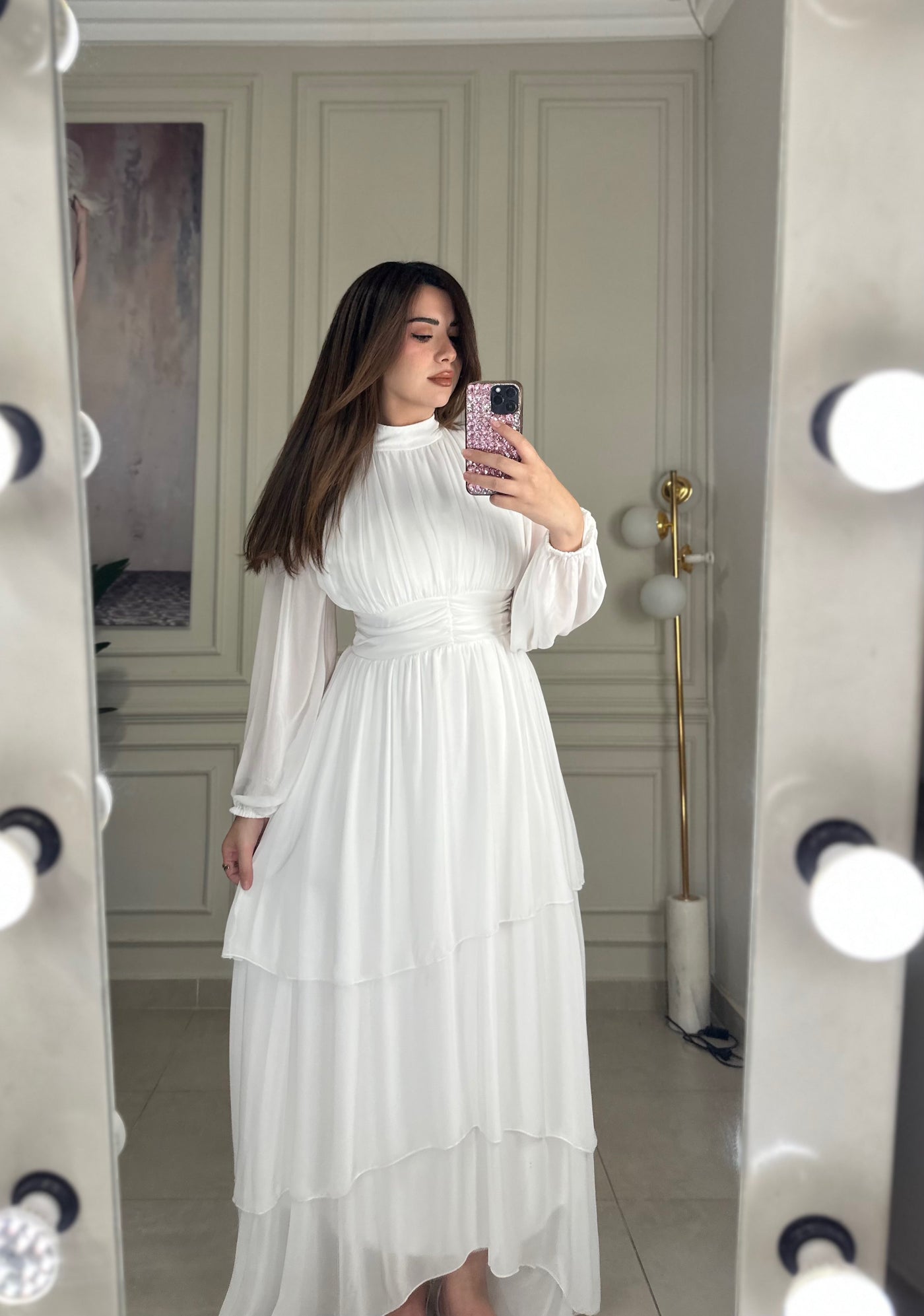 Fairy Tale Princess chiffon Layered Dress - Off White