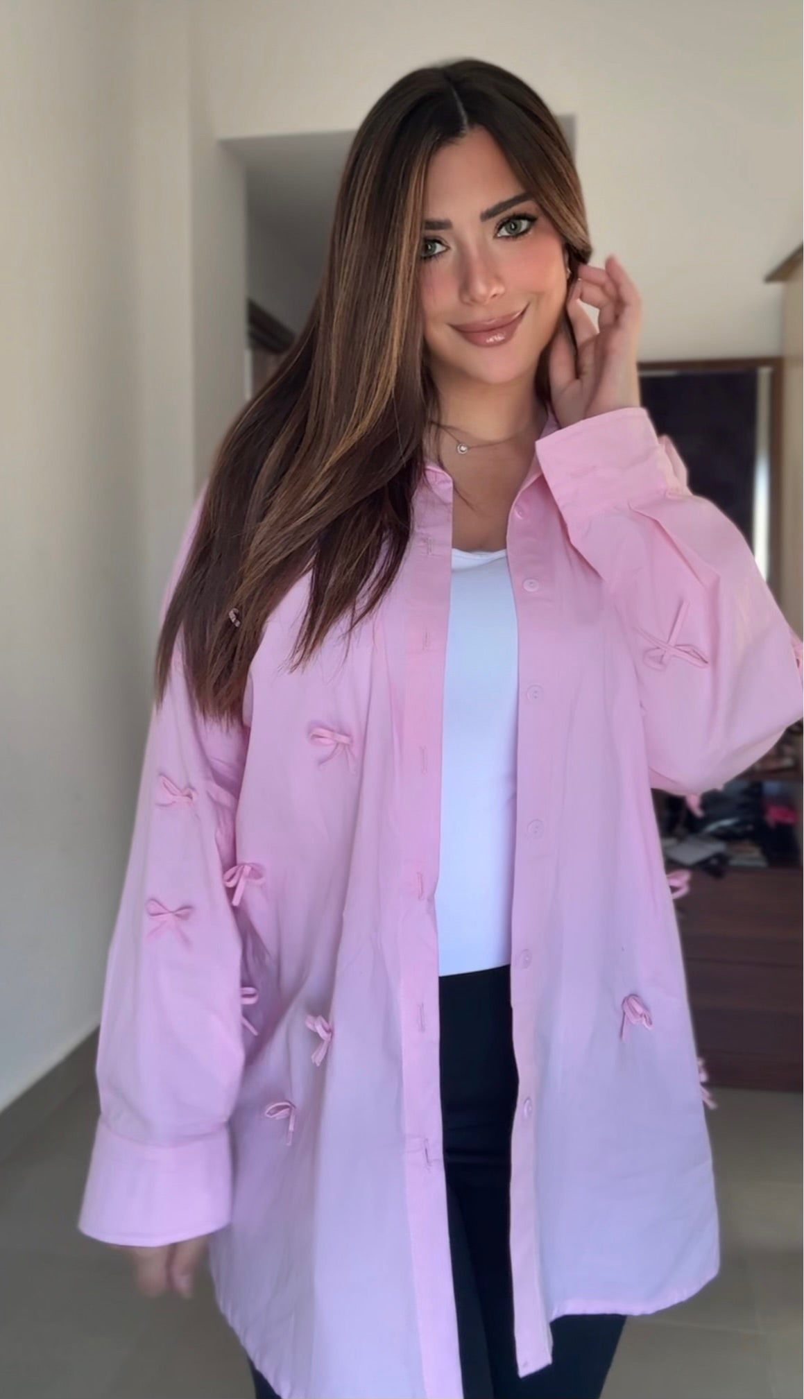 Cute Bow Shirt - Pink