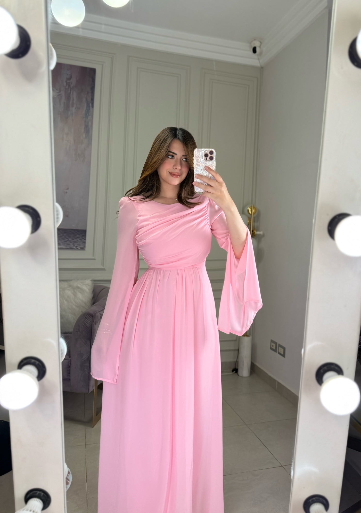 Doll Girl Chiffon Dress - Pink