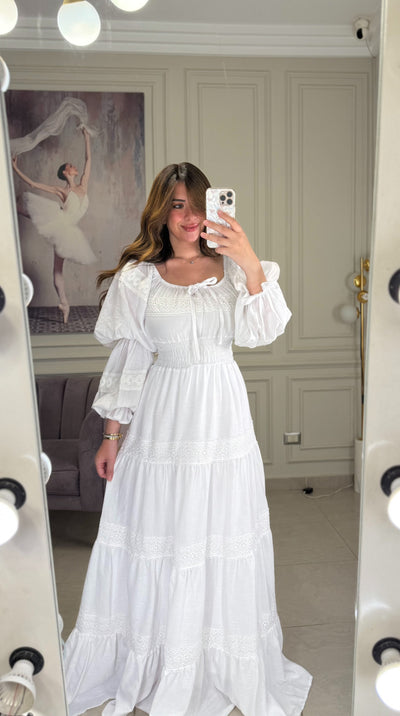 Brazilian Boho Lace Dress - White