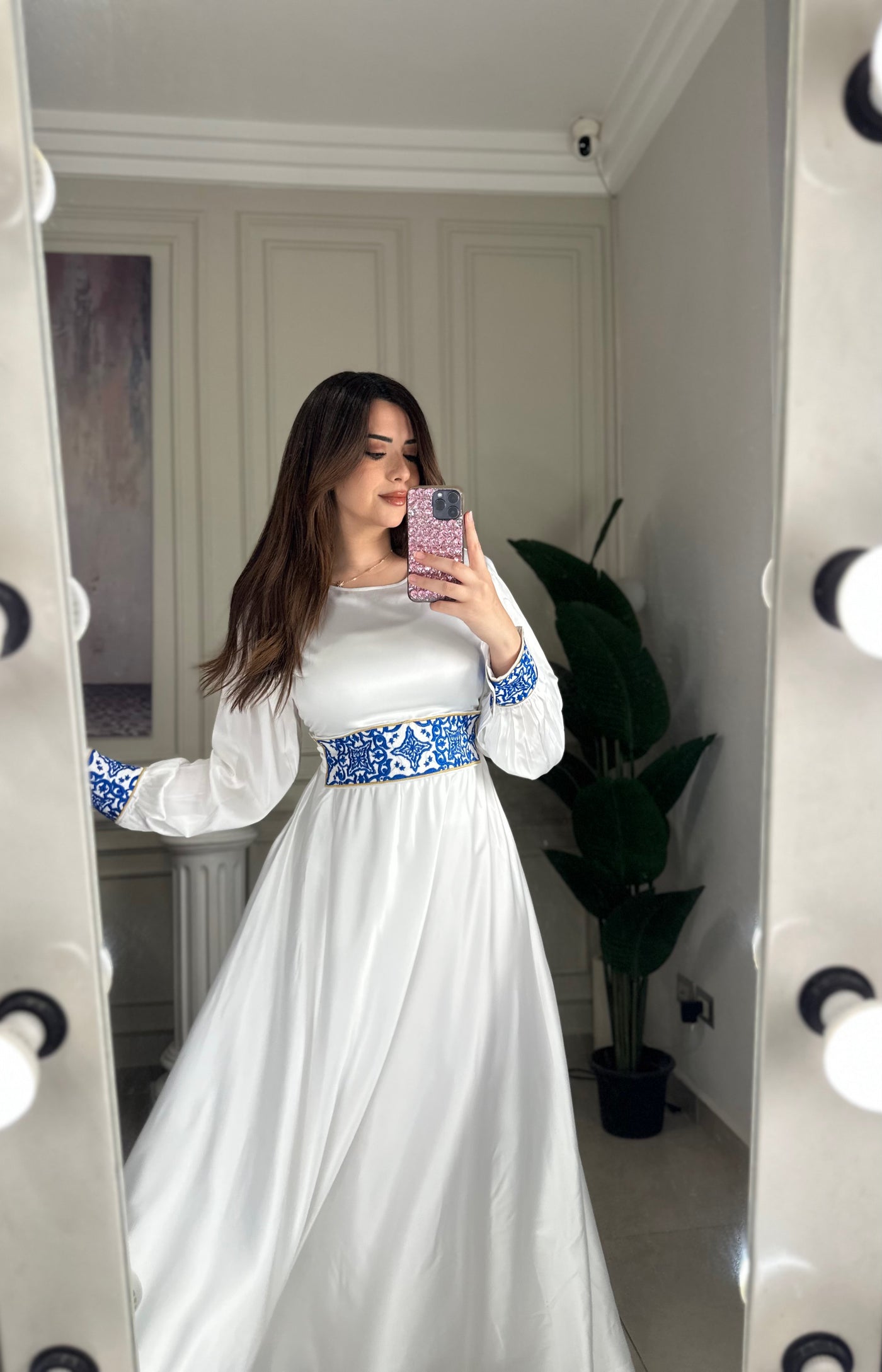 Santorini Princess Belted Silky Dress