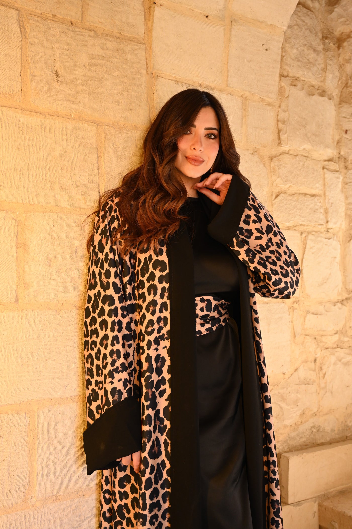 Born To Rule Leopard Double Face Kaftan