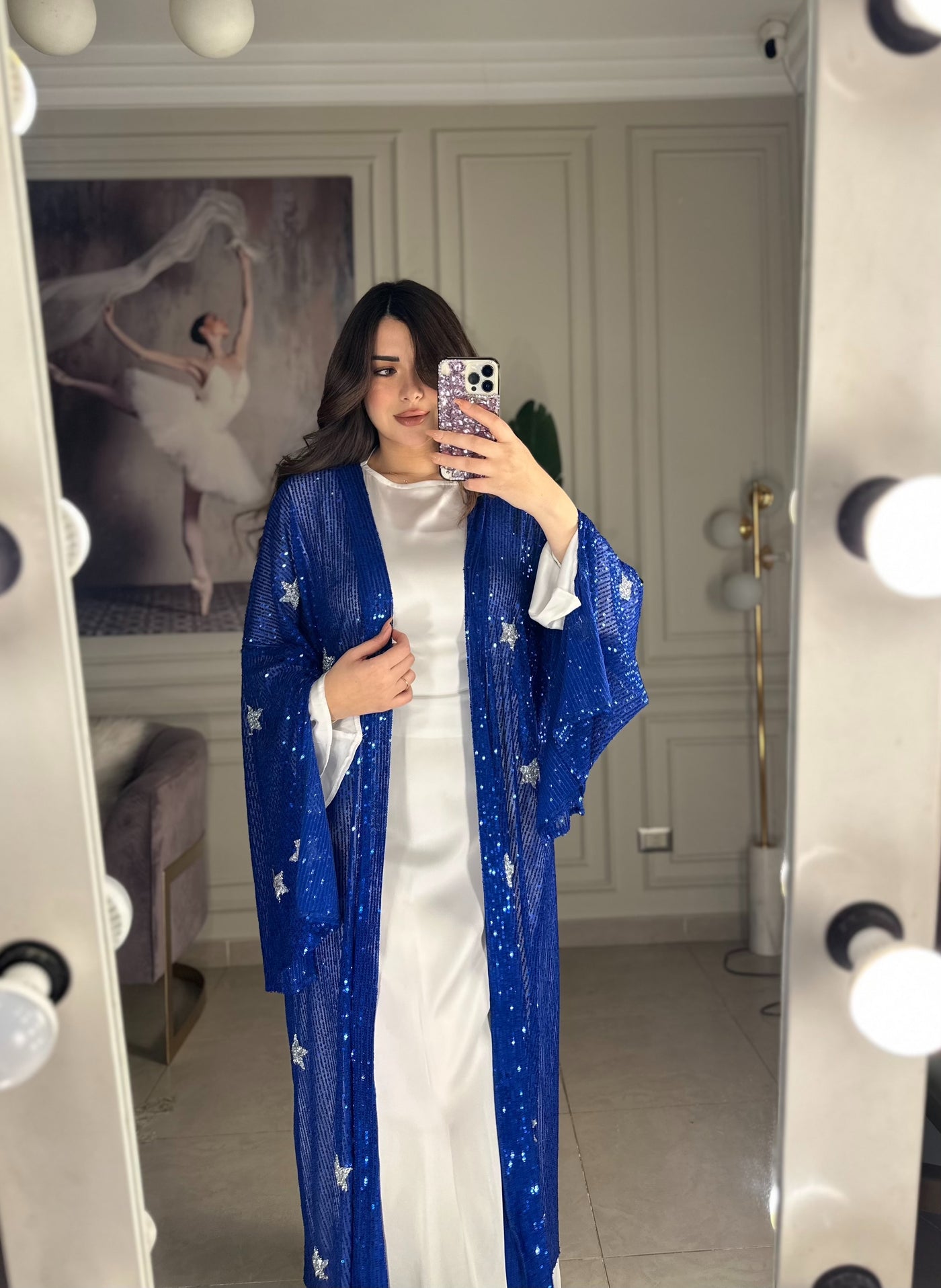 Star of the Night Sequins Kaftan -Blue