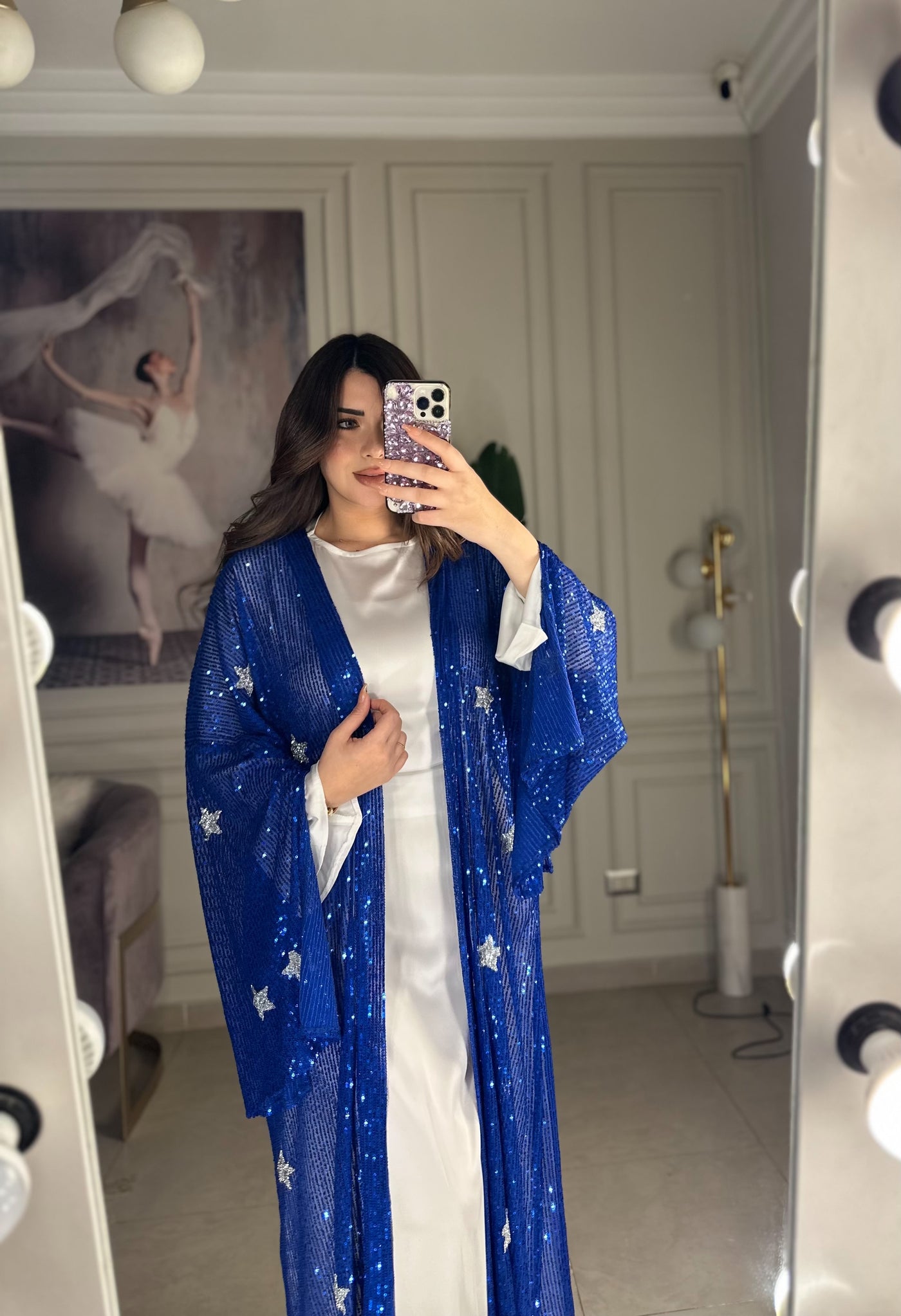 Star of the Night Sequins Kaftan -Blue