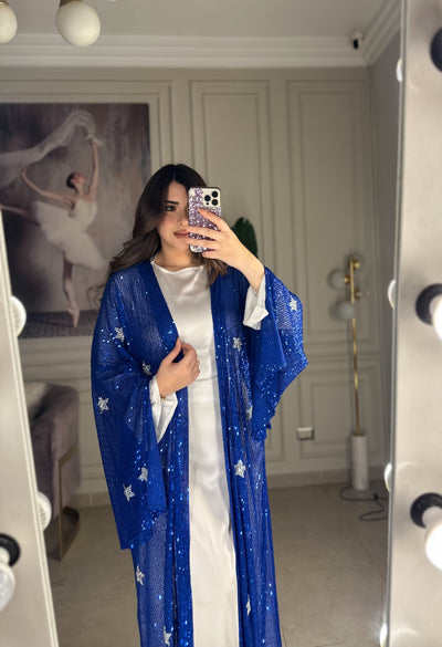 Star of the Night Sequins Kaftan -Blue
