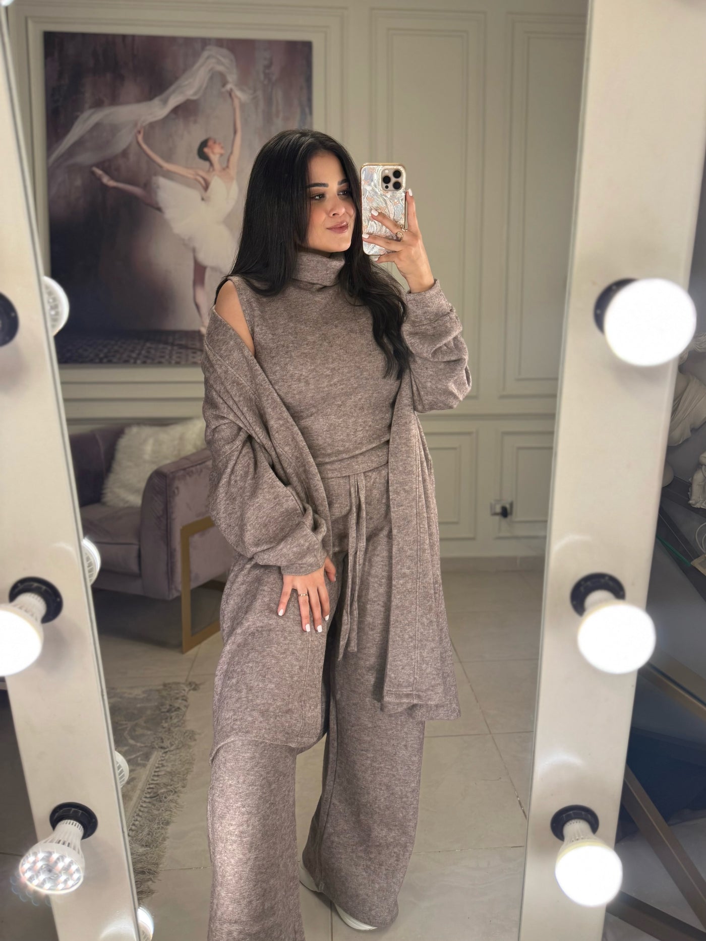 Pillow Talk Cozy Knit Sleeveless Set - Mocha