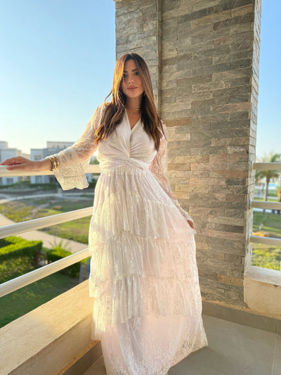 Boho Goddess Lace Skirt Set - White
