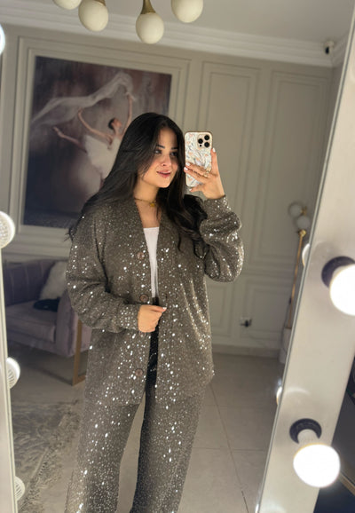 Made You Look Glowing Knit Set - Brown