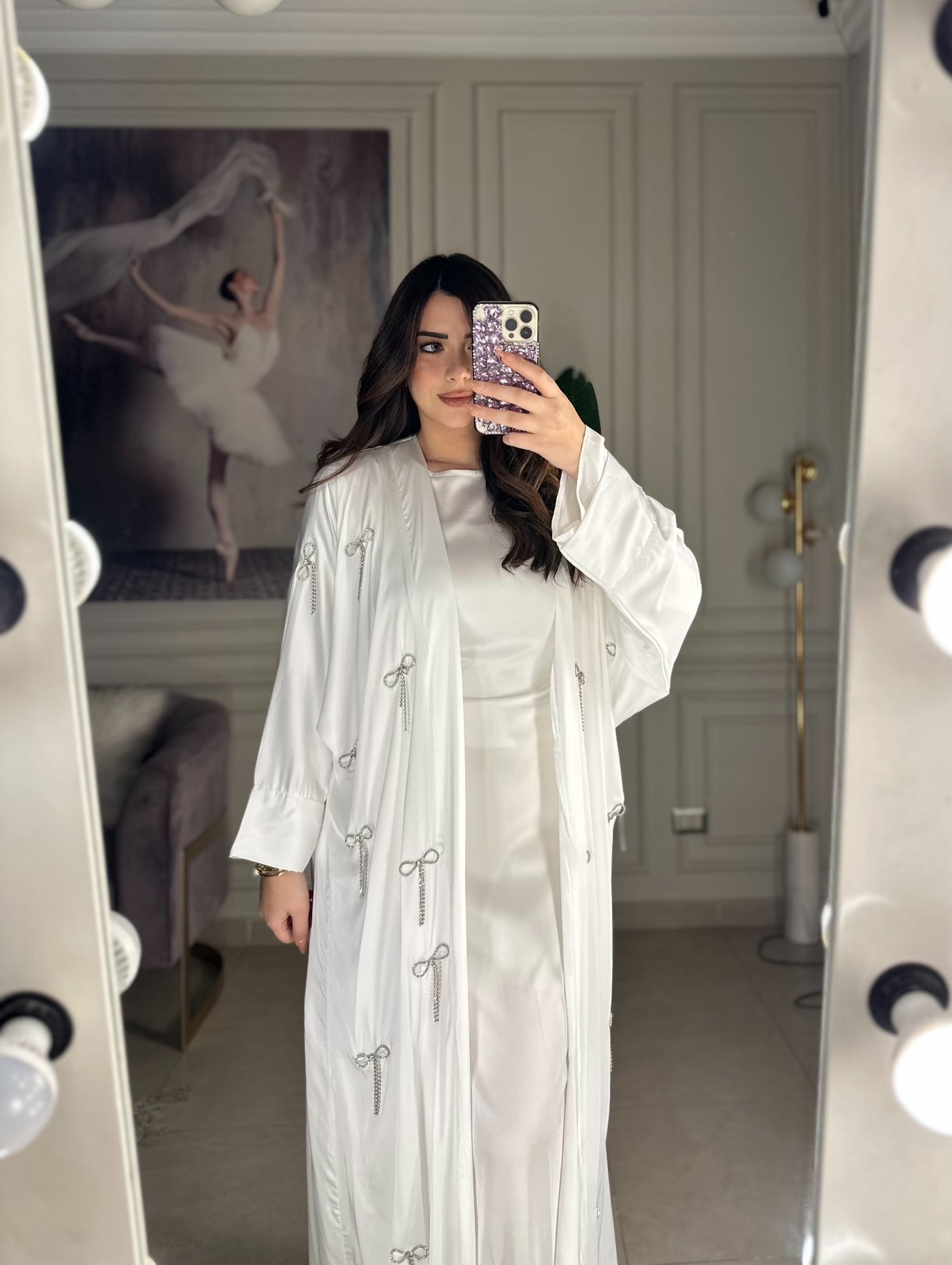 Sugar Bow Silky Kaftan - offwhite