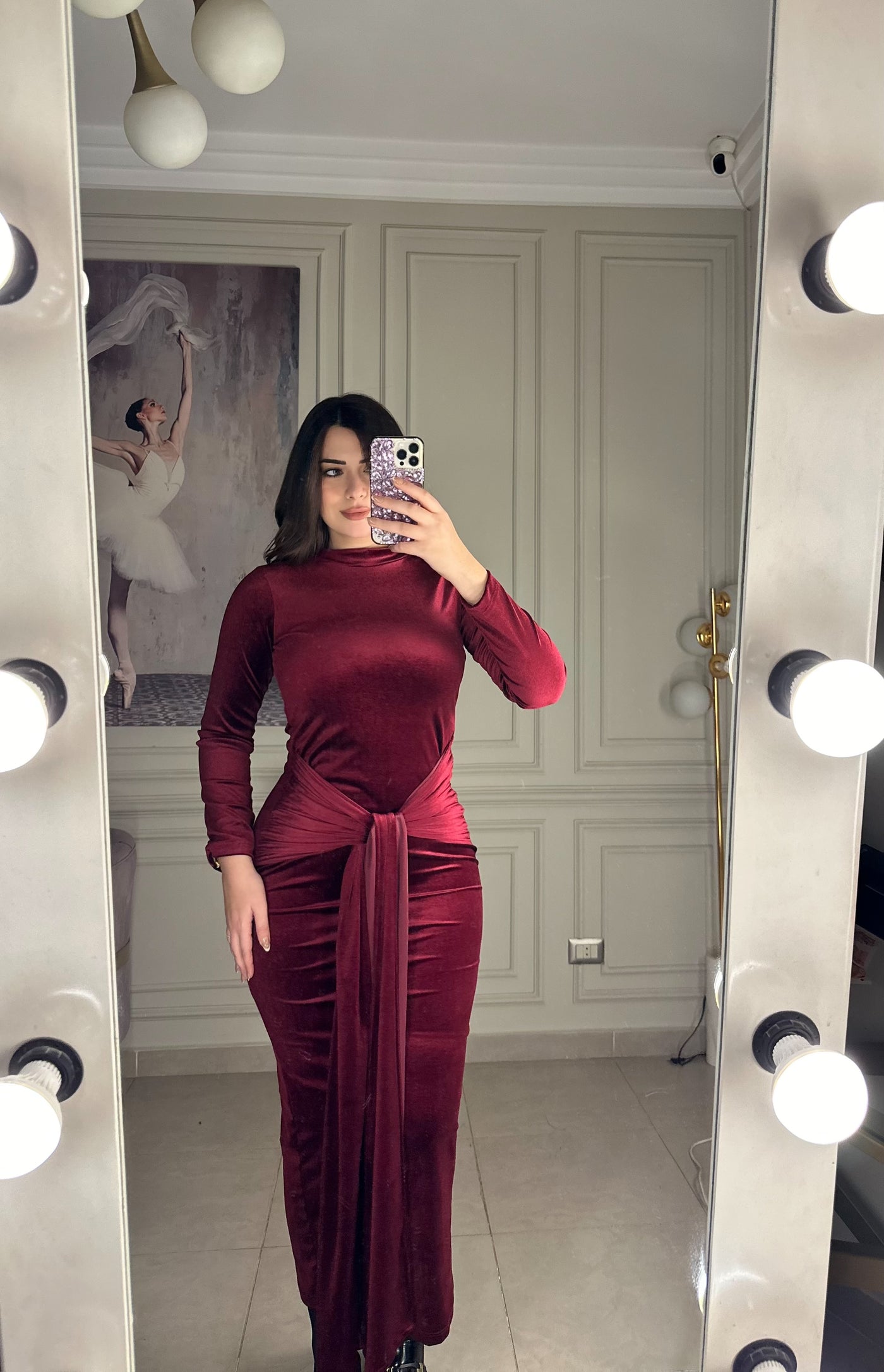 Not Your Average Velvet Multiway Dress-Burgundy