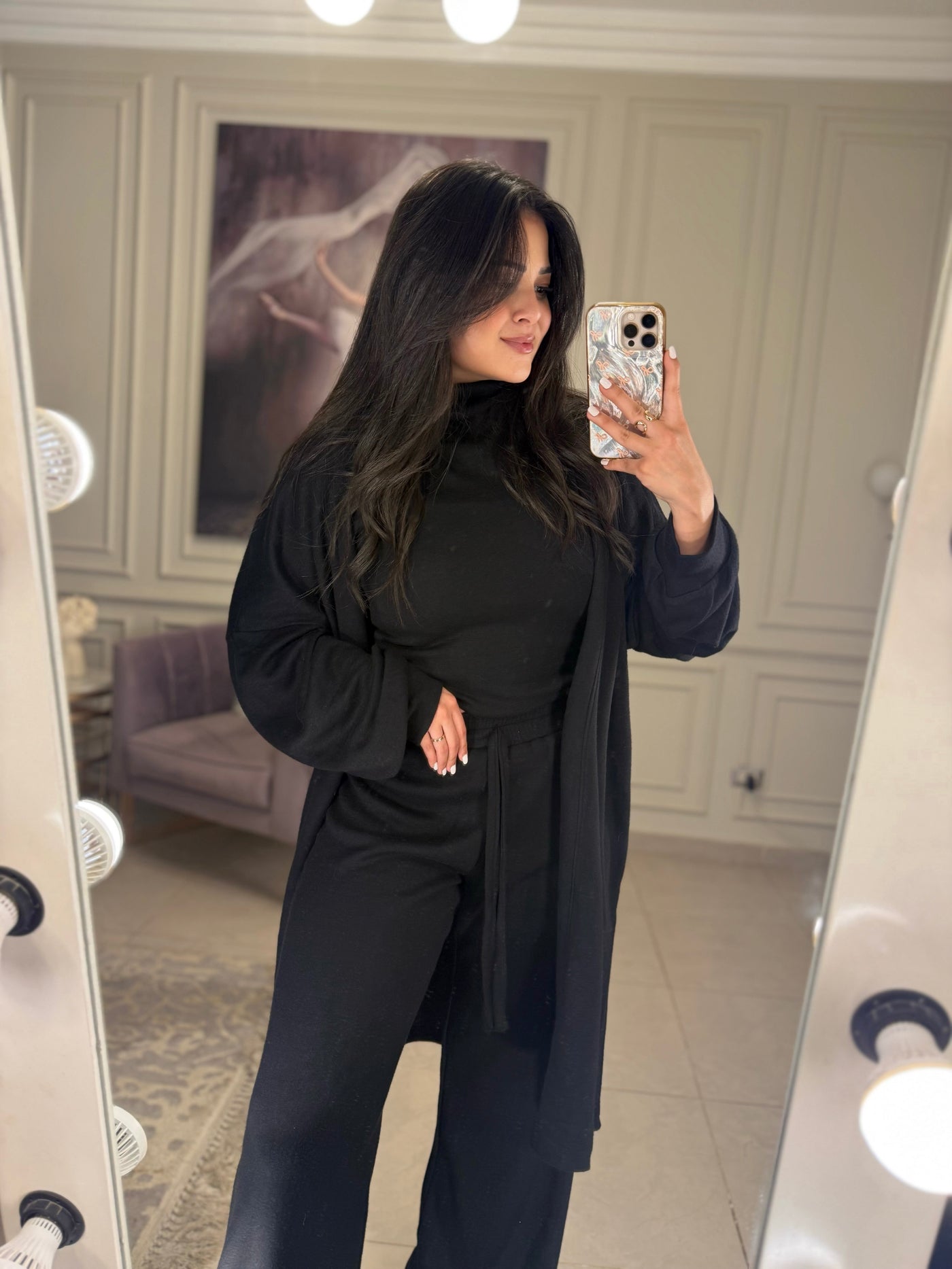 Pillow Talk Cozy Knit Cardigan - Black