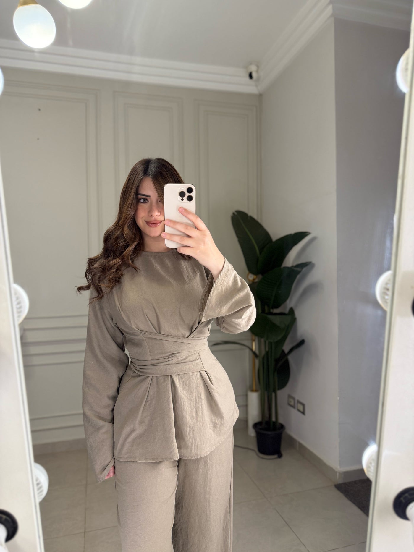 No Filter Linen Pants-Beige