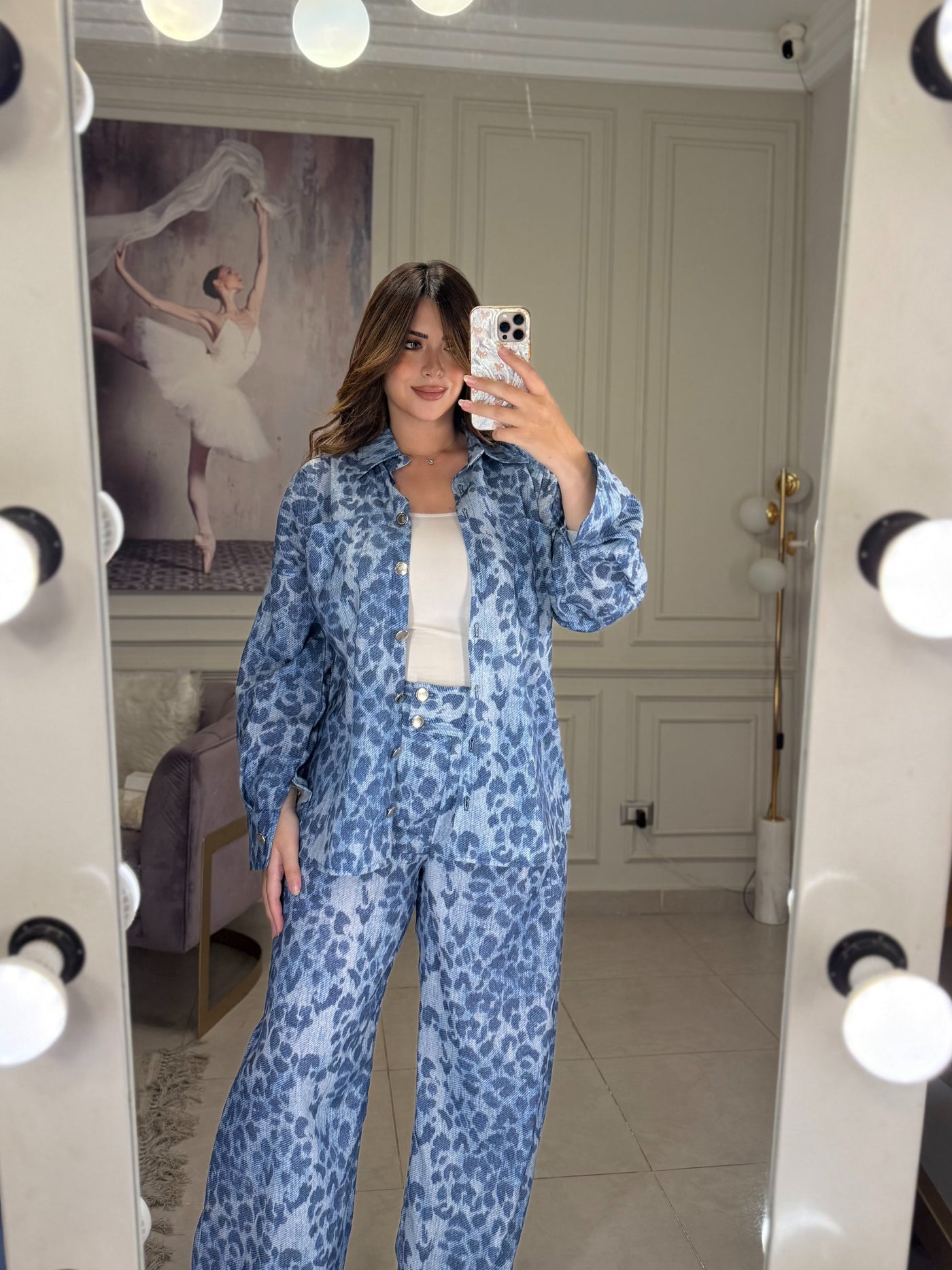 Not My Type Denim Effect Set - Leopard