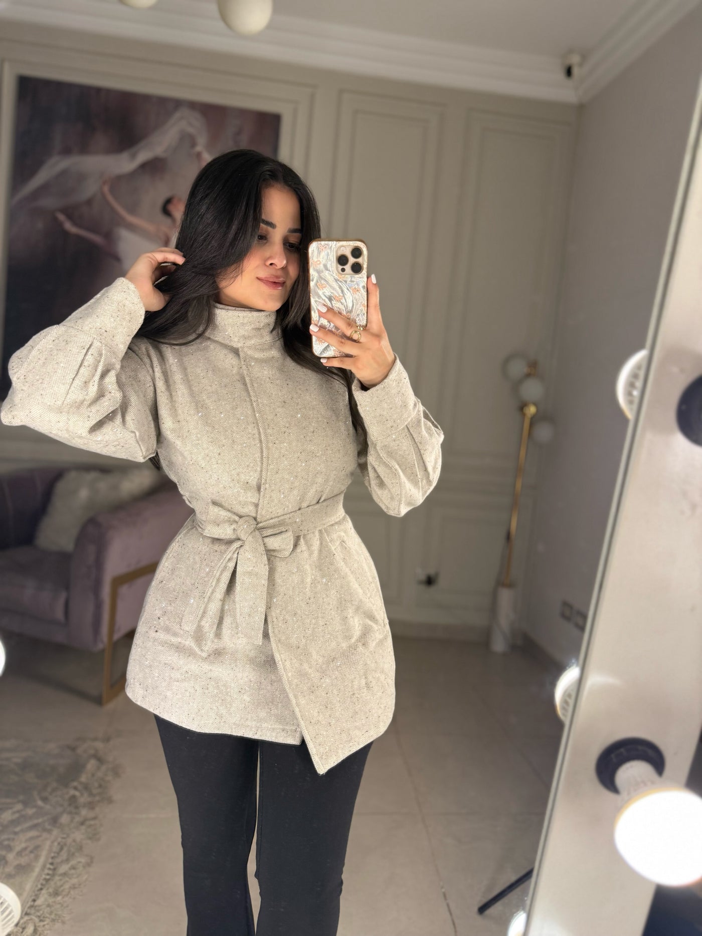 All The Shine Jacket - Beige