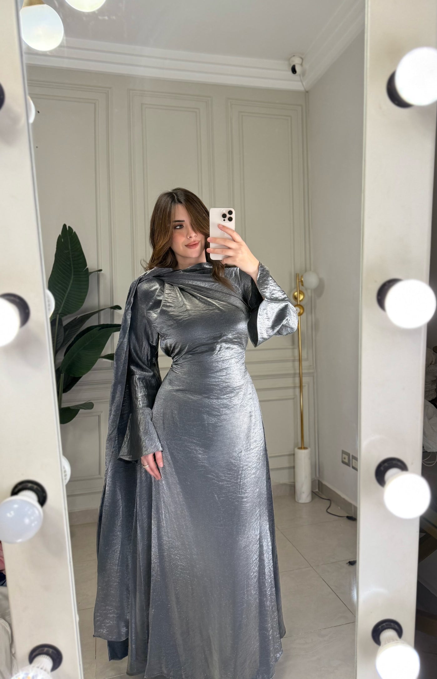 Royal Princess Shimmer Dress - Dark Grey