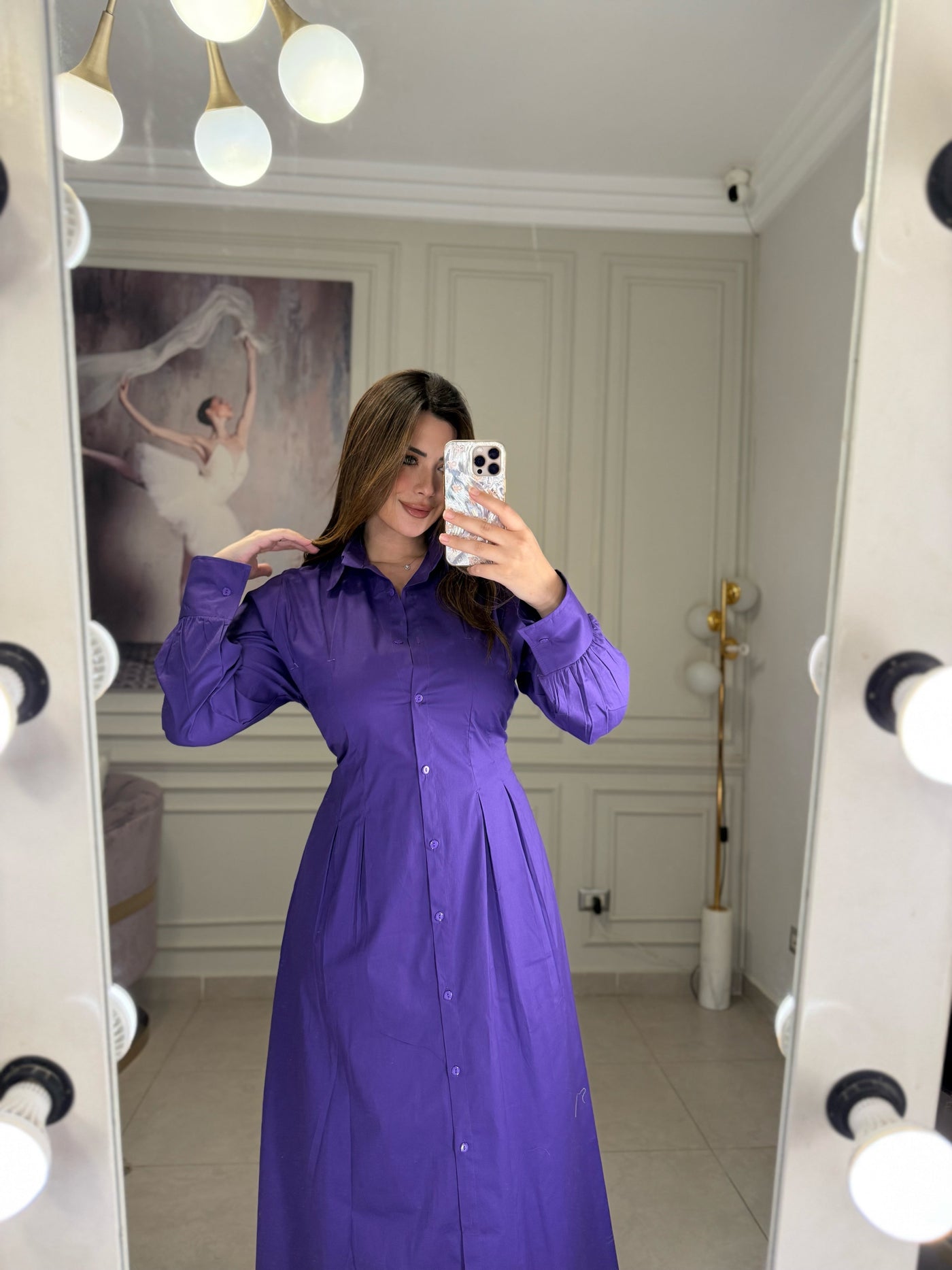 Too Pretty For You Shirt Dress - Purple