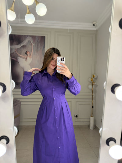 Too Pretty For You Shirt Dress - Purple