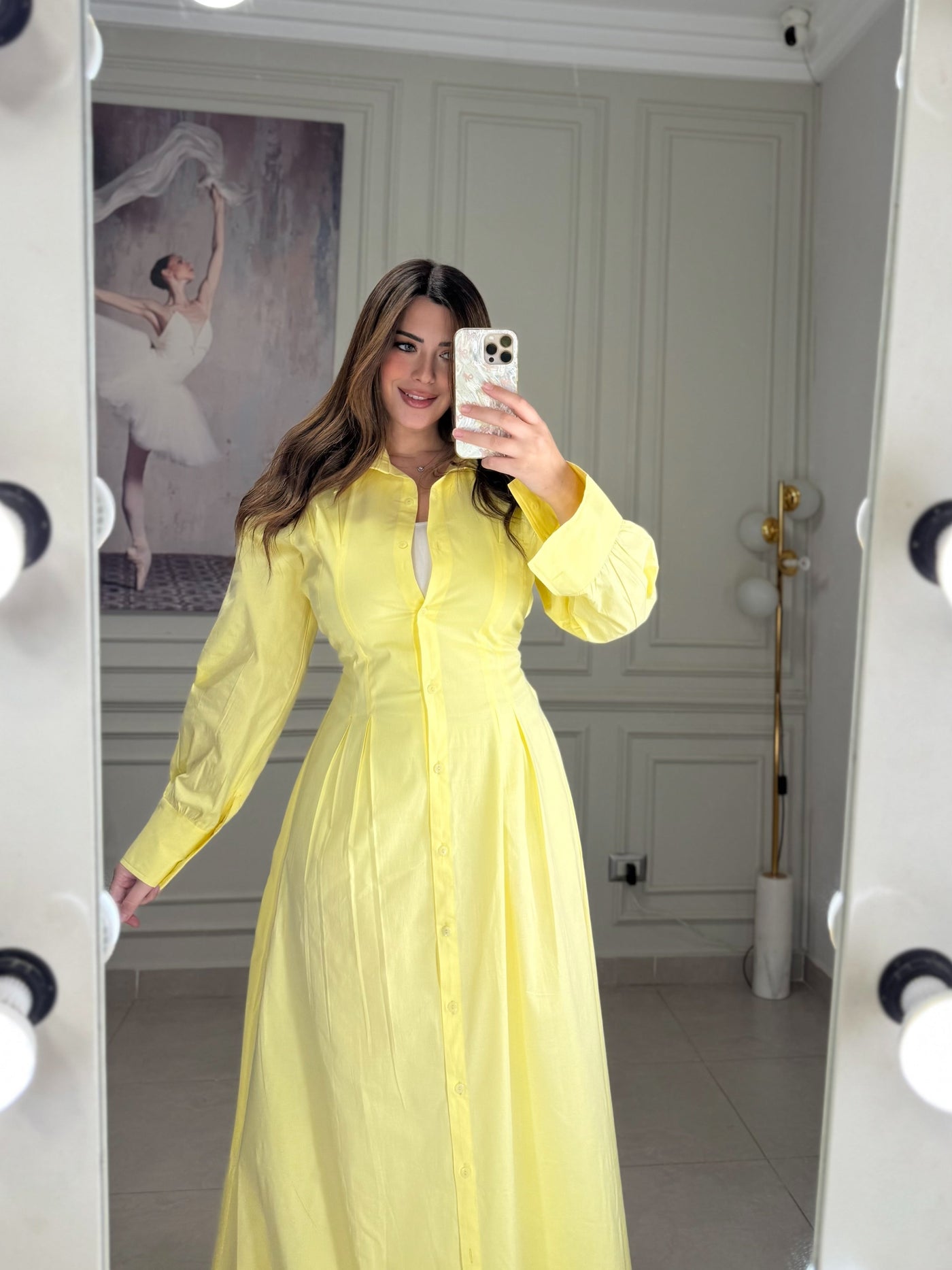 Too Pretty For You Shirt Dress - Yellow