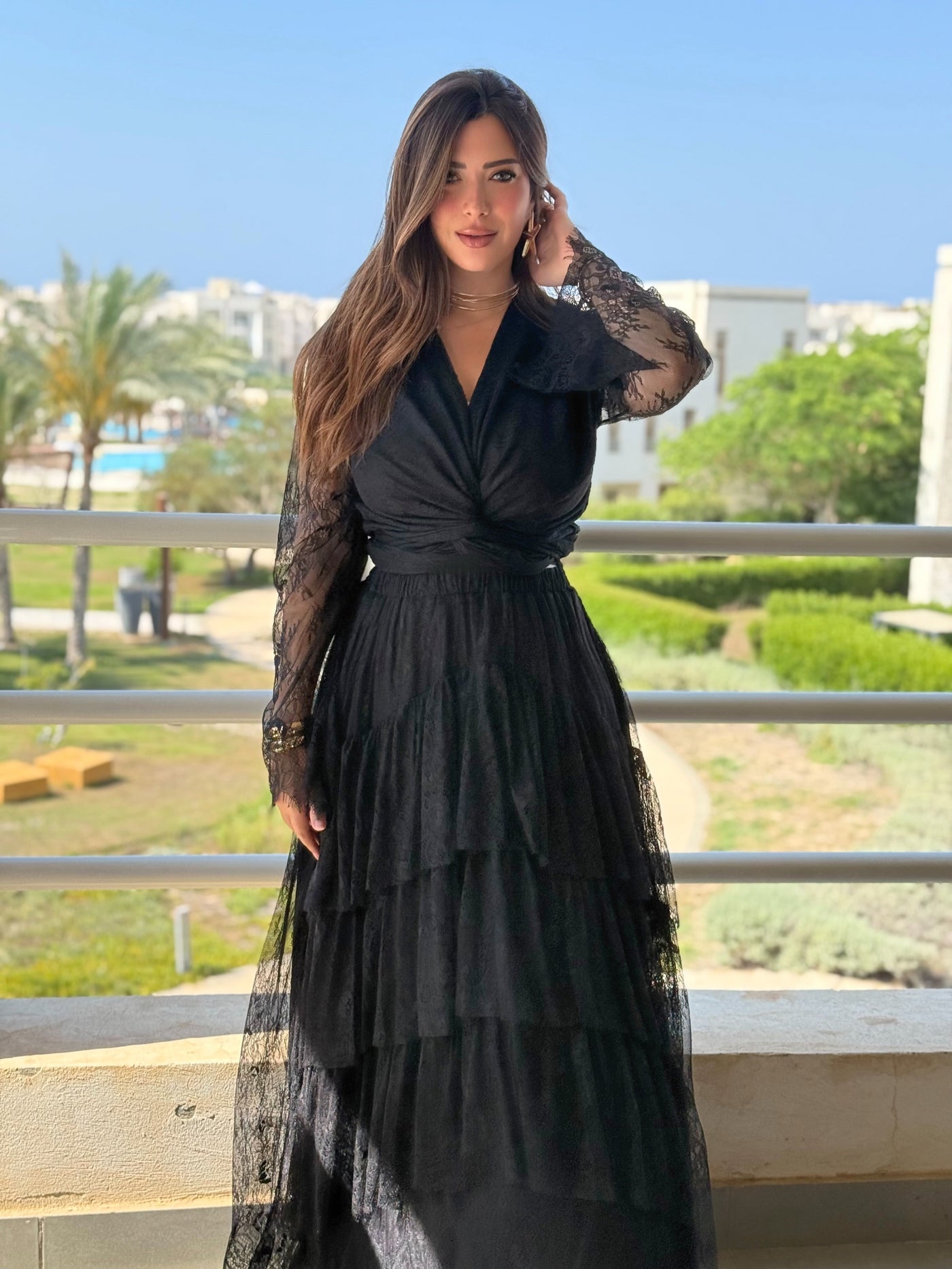Boho Goddess Lace Skirt Set - Black