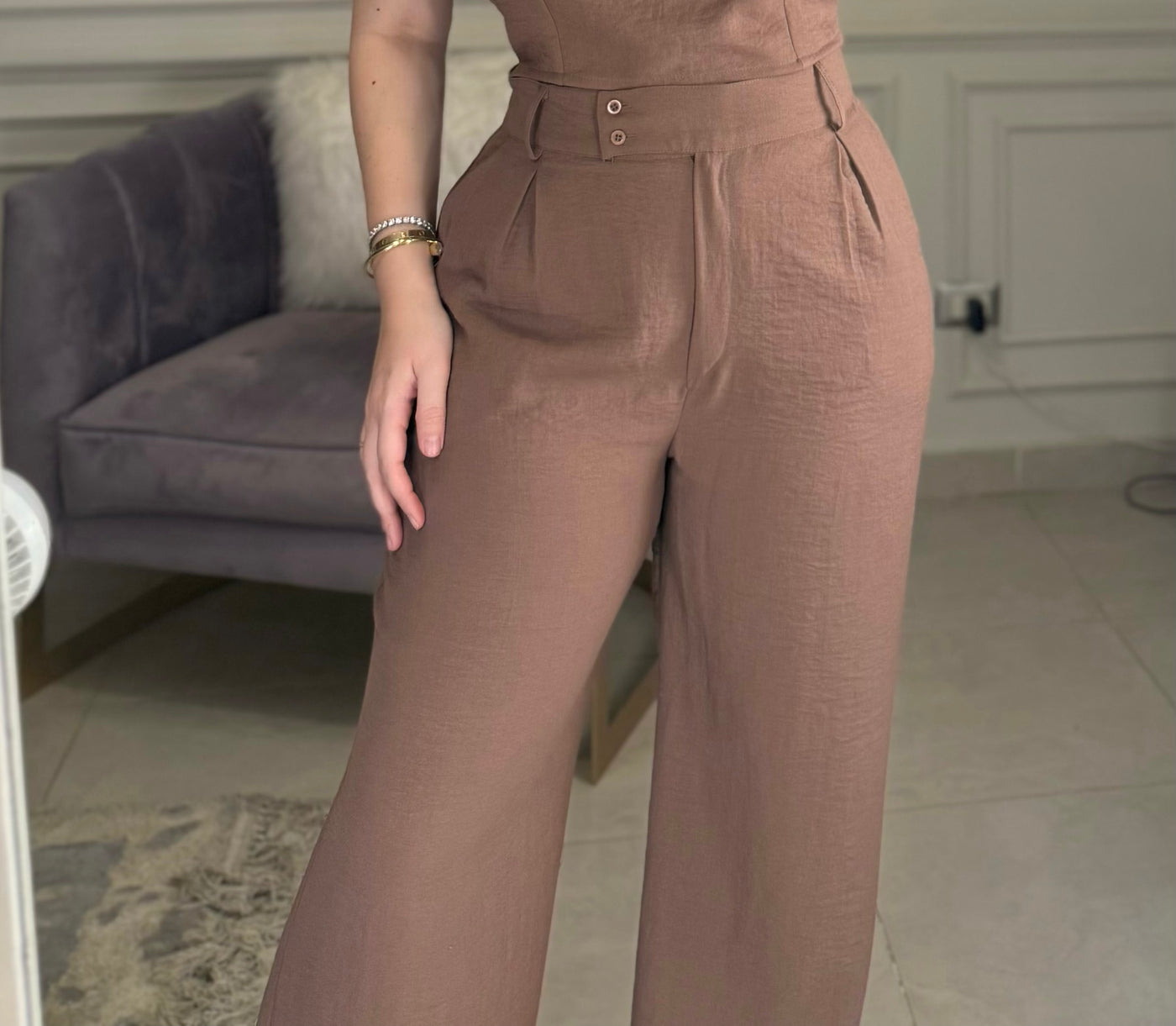 Morning Date Linen Pants - Hazelnut