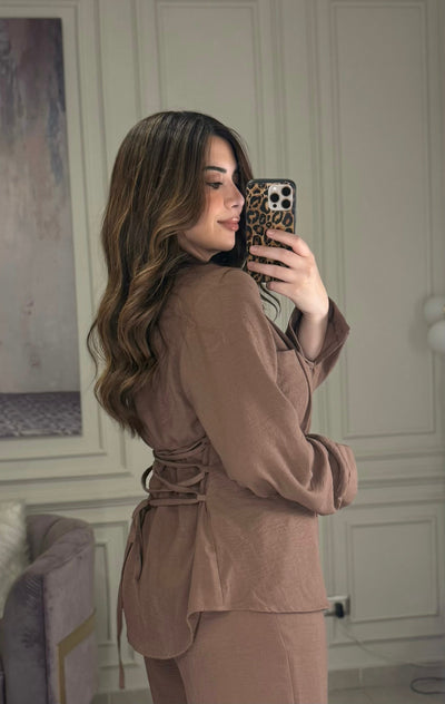 Morning Date Linen Shirt - Hazelnut