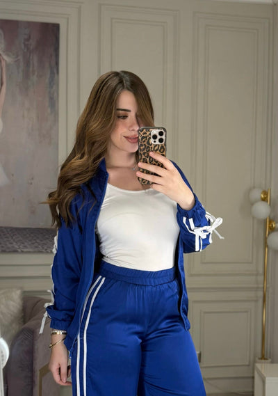 She's a Girl Bow Silky Sweater - Royal Blue