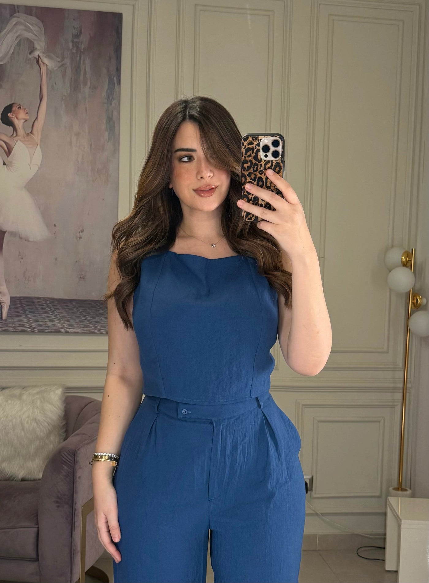 Morning Date Linen Top - Petroleum